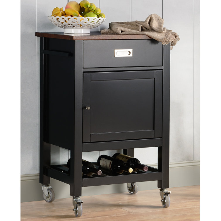 Winston Porter Havendale Rolling Kitchen Cart with Solid Wood Top & Reviews Wayfair
